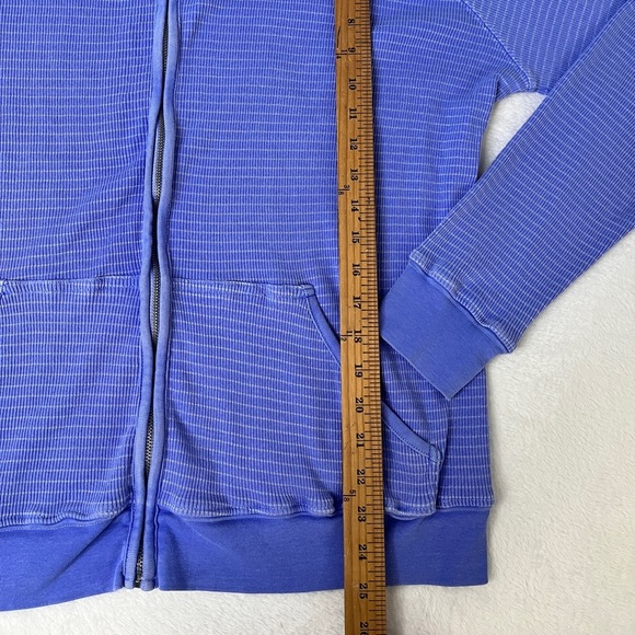 Fresh Produce Sz XXL Blue/Silver Ribbed Cotton Full Zip Hoodie Starfish Coastal - Picture 8 of 11